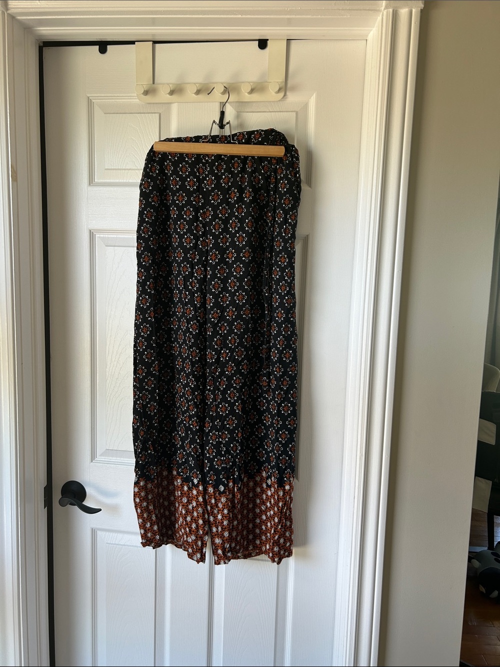 Boho Floral Pants in Black and Rust